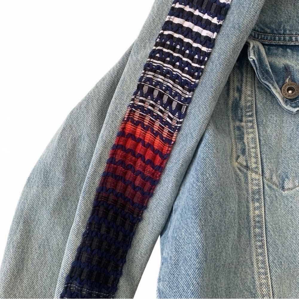 Levi’s Made & Crafted Embroidered Denim Trucker Jacket Small Western Boho - Picture 2 of 4
